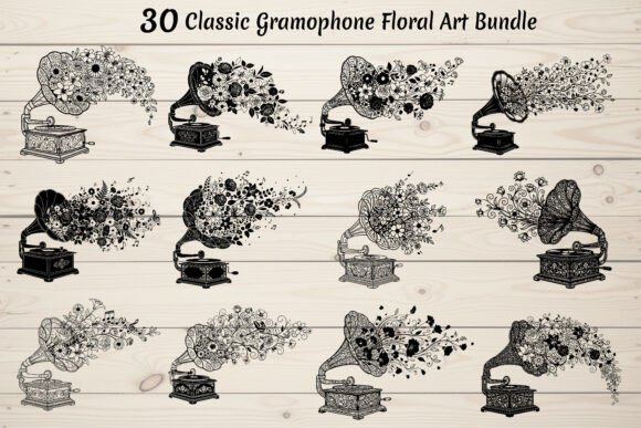 30 Classic Gramophone Floral Art Bundle Review