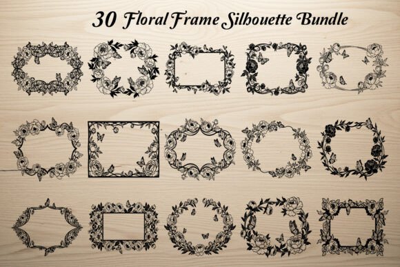 30 Floral Frame Silhouette Bundle Review
