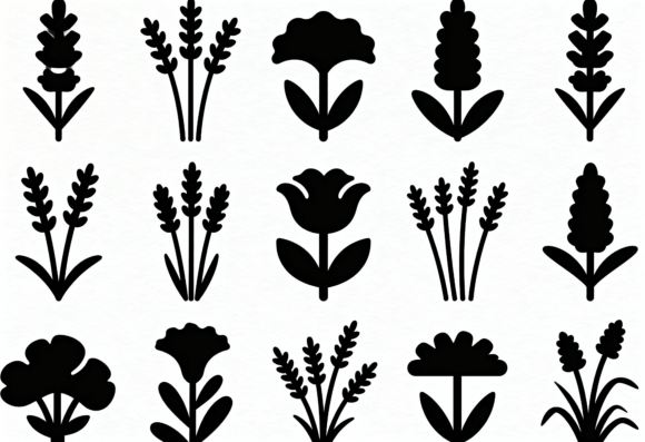 Black Floral Lavender Flower Icons Review