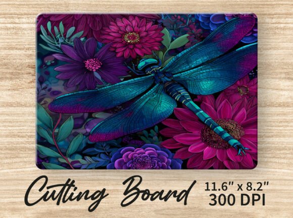 Dragonfly Glass Cutting Board Floral Embroidery Review