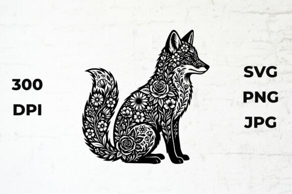 Floral Fox Silhouette Vector Design Review