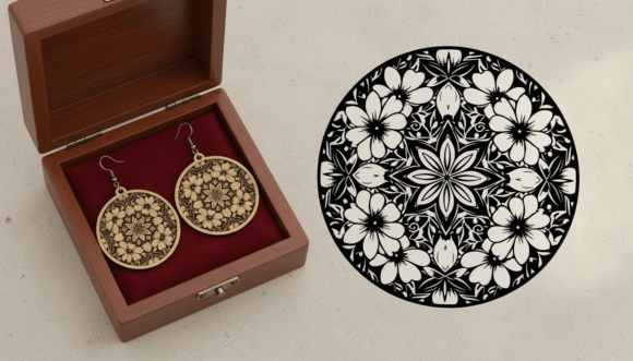 Floral Mandala Earring Laser Cut Design Review